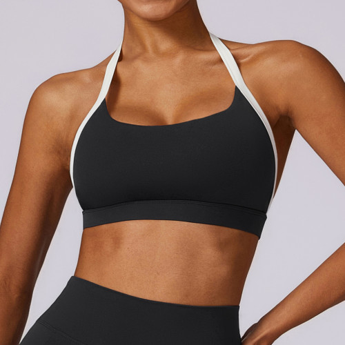 Custom nylon sport bra| Factory Wholesale Back Hollow Out Exercise and Dynamic Backless Sports Bra