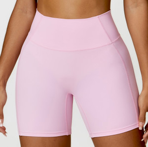 Custom Woman Yoga Shorts |Girl Sport High Waist Black Workout Shorts For Gym Yoga Running