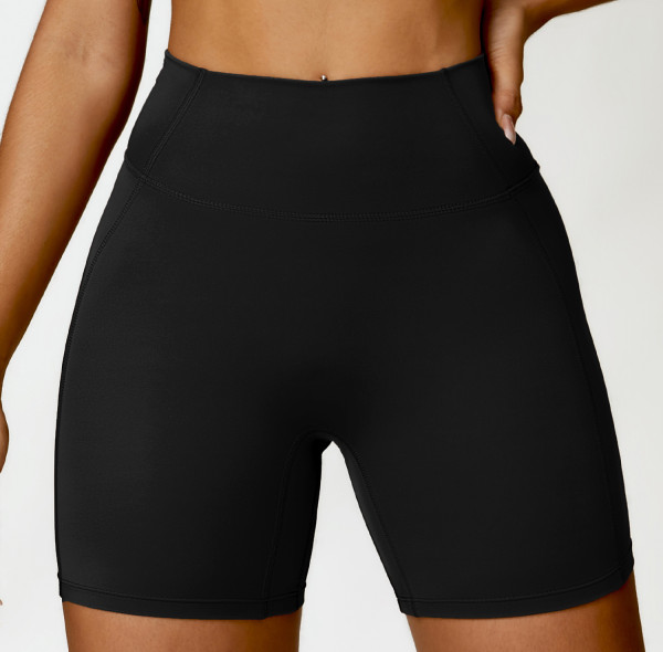 Custom Woman Yoga Shorts |Girl Sport High Waist Black Workout Shorts For Gym Yoga Running