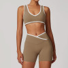Custom sports nylon bra|sports bra halterneck sports bra fitness sports bra top