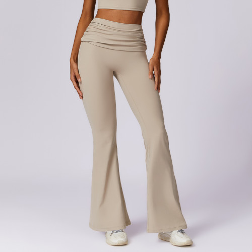 Custom yoga high-waisted pants /Custom high-waisted loose-fitting yoga pants wide-leg pants