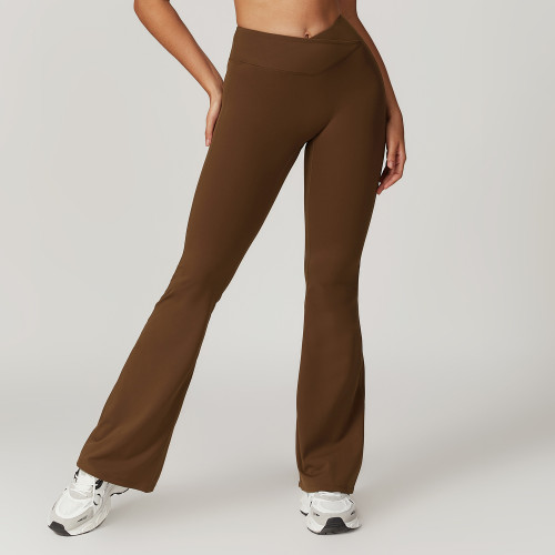 Custom wide-legged pants| Wholesale Custom Nylon Spandex Flare Leggings Butt Lift Palazzo Pants