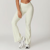 Custom wide-legged pants| Wholesale Custom Nylon Spandex Flare Leggings Butt Lift Palazzo Pants