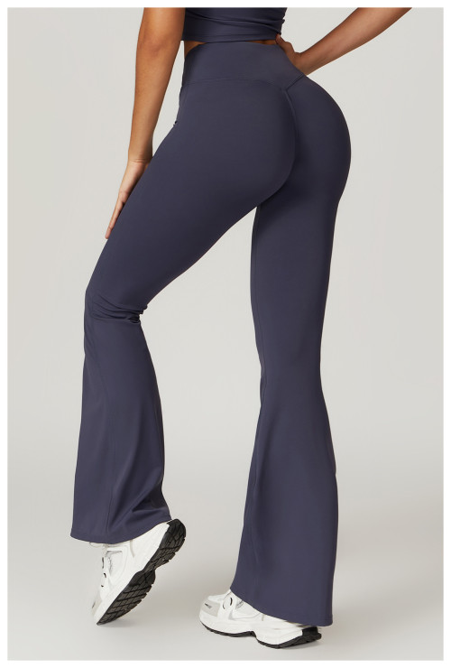 Custom wide-legged pants| Wholesale Custom Nylon Spandex Flare Leggings Butt Lift Palazzo Pants