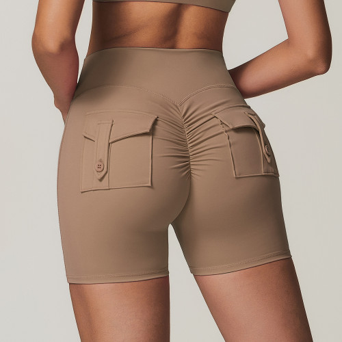 Custom butt scrunch yoga shorts|Logo Gym Clothing Seamless Bike Shorts High Waist Workout Shorts