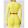 Custom long sleeve yoga jacket | Wholesale Custom Logo Zip Up Yoga Crop Jacket Fitness Yoga Jacket