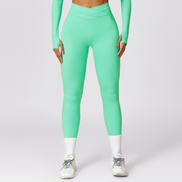 Custom solid yoga leggings |2024 Scrunch Butt Tummy Booty  Women's Yoga Leggings With High Waist