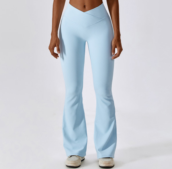 Custom yoga flares pants| Athletic Tights V Shape Fitness Yoga Leggings High waist Crossover Flare