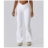 Custom yoga flares pants| Athletic Tights V Shape Fitness Yoga Leggings High waist Crossover Flare