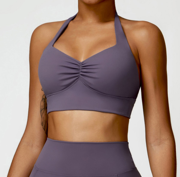 Custom nylon spandex bra| High Quality Spandex Quick Dry Sports Bra Soft Yoga Fitness Sports Bra