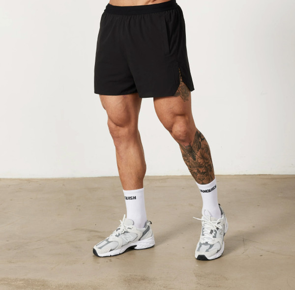 Custom sports shorts | Supply custom private label black quick-drying fabric sports shorts