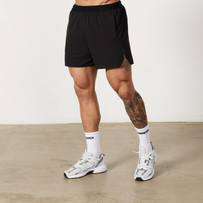 Custom sports shorts | Supply custom private label black quick-drying fabric sports shorts