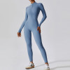 Custom Athletic Wear wholesale|Women long sleeve sports jumpsuit factory direct custom logo fabric