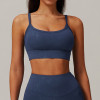 Custom Sports Bra Manufacturer | Custom solid color sports bra hot stamping process wholesale