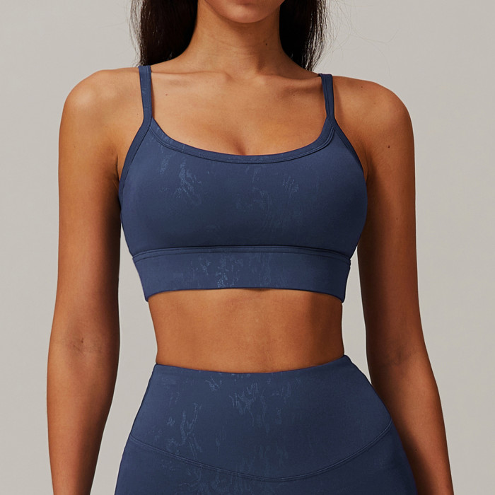Custom Sports Bra Manufacturer | Custom solid color sports bra hot stamping process wholesale