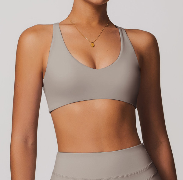 Custom Sports Bra Supplier | Customized matte high elastic double-sided sports bra private label