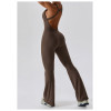 Athletic Wear Manufacture | Factory made solid color sports fitness yoga jumpsuit custom logo