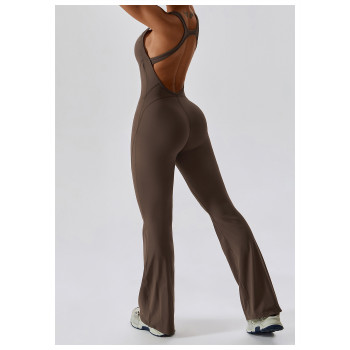 Athletic Wear Manufacture | Factory made solid color sports fitness yoga jumpsuit custom logo