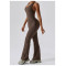 Athletic Wear Manufacture | Factory made solid color sports fitness yoga jumpsuit custom logo