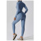 Custom Athletic Wear wholesale|Women long sleeve sports jumpsuit factory direct custom logo fabric