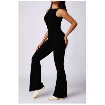 Custom Outdoor Sportswear | Women's flared bodysuit tights factory custom made fabric color summer