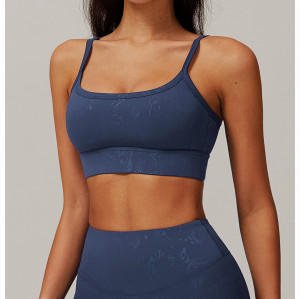 Custom Sports Bra Manufacturer | Custom solid color sports bra hot stamping process wholesale