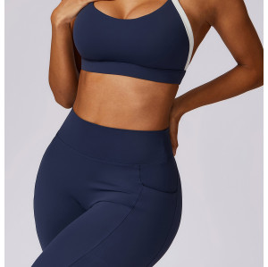 Custom Sports Bra Manufacture | Factory Custom Colorblock Sports Bra Sexy High Quality Fitness
