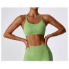 Custom Sports Bra Supplier | Wholesale custom seamless solid color fitness bra sexy cross straps