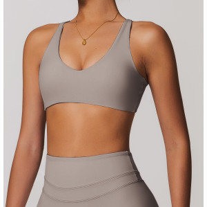 Custom Sports Bra Supplier | Customized matte high elastic double-sided sports bra private label