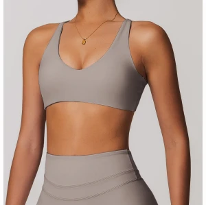 Custom Sports Bra Supplier | Customized matte high elastic double-sided sports bra private label