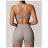 Custom Sports Bra Supplier | Customized matte high elastic double-sided sports bra private label