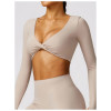 Custom Layer Long Sleeve Yoga | 2 Pieces Seamless Brushed Long Sleeve Yoga Clothes