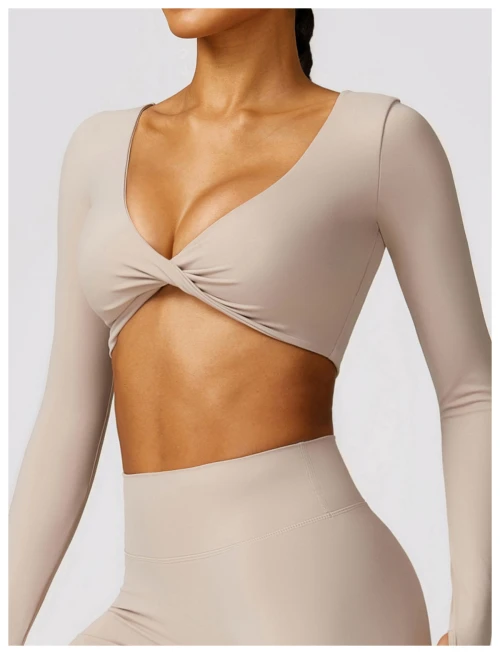 Custom Layer Long Sleeve Yoga | 2 Pieces Seamless Brushed Long Sleeve Yoga Clothes