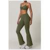 Custom Yoga Pants With Pocket |New Women's Wide-Leg Yoga Pants Custom Logo High Waist Yoga Set