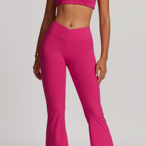Custom Yoga Flare Leggings Set |Women Deep V Sports Bra Yoga Sets Workout Sets Stretchy Active Wear