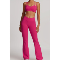 Custom Yoga Flare Leggings Set |Women Deep V Sports Bra Yoga Sets Workout Sets Stretchy Active Wear