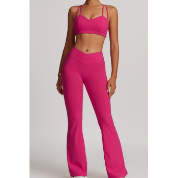 Custom Yoga Flare Leggings Set |Women Deep V Sports Bra Yoga Sets Workout Sets Stretchy Active Wear