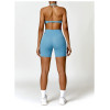 Custom bras and shorts set |Wholesale Custom Logo Yoga Set Women Fitness Sports Bra Seamless Shorts