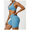 Custom bras and shorts set |Wholesale Custom Logo Yoga Set Women Fitness Sports Bra Seamless Shorts