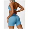 Custom bras and shorts set |Wholesale Custom Logo Yoga Set Women Fitness Sports Bra Seamless Shorts