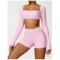 Custom Two Pieces Bra Sets |Custom Printing High Waist Speed Dry Women's Long-Sleeves