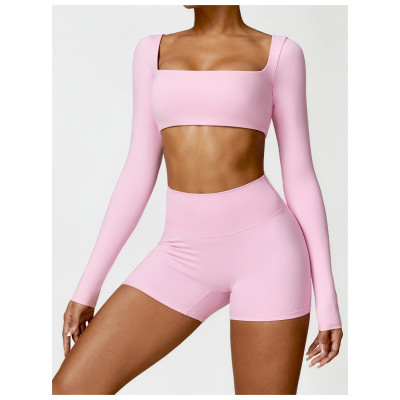 Custom Two Pieces Bra Sets |Custom Printing High Waist Speed Dry Women's Long-Sleeves