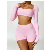 Custom Two Pieces Bra Sets |Custom Printing High Waist Speed Dry Women's Long-Sleeves