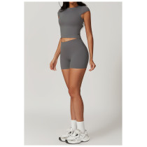 Custom Women T-shirt With Logo | High Quality Seamless Yoga Shorts Hot Sale Running Yoga Shorts