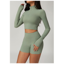 Custom Long Sleeve T Shirt | Plain Custom Printing Seamless Shorts Yoga Sexy T Shirts Long Sleeve