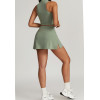 Custom  short skirt tank top| Wholesale Custom Logo Women Back Gym Shorts  Outer Wear Fitness Bra