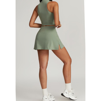 Custom  short skirt tank top| Wholesale Custom Logo Women Back Gym Shorts  Outer Wear Fitness Bra