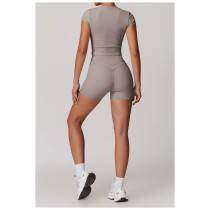 Custom Yoga T-shirt and Shorts| Custom Logo Crop Tops Women's T-Shirt Workout Fitness Leggings