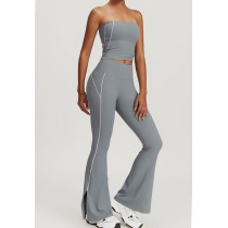 Custom yoga flare leggings |Women's Sports Bra Crop Top High Waist Shorts Flare Leggings Active Set