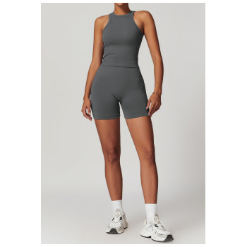 Custom yoga shorts |Yoga Leggings Shorts Pants Black Yoga Sport Fitness 2 Piece Shorts Set Seamless